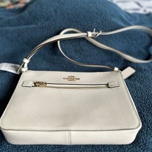 Coach white over shoulder purse
